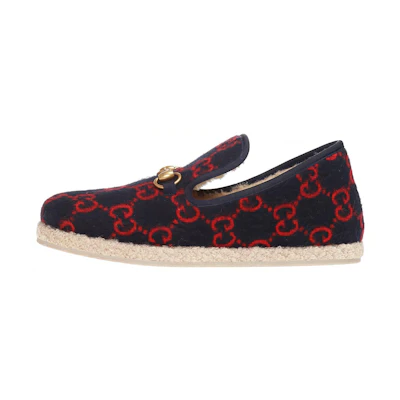 (W) Gucci Wool Loafers 'Navy'