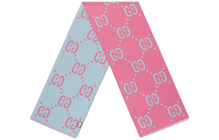 (Women) GUCCI Wool Pink Knit Scarf 505395-3G020-5869 圖 2