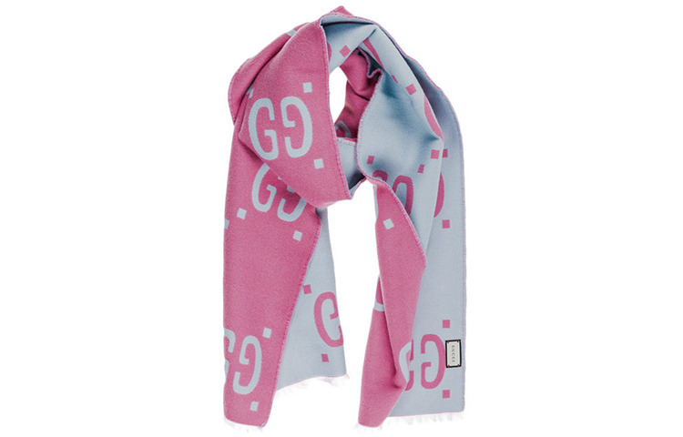 (Women) GUCCI Wool Pink Knit Scarf 505395-3G020-5869 圖 3