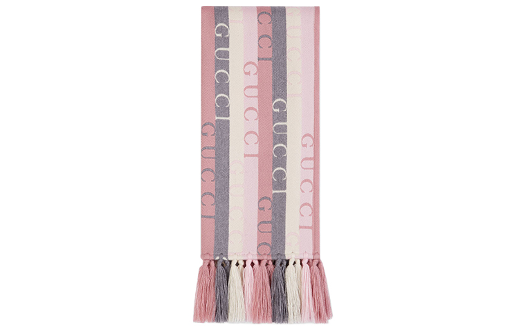 (Women) GUCCI Wool Striped Logo Print Scarf 634166-3GD91-5578 圖 3