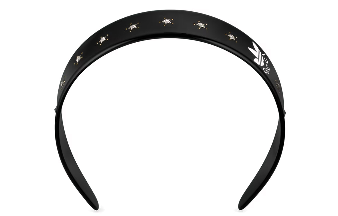 (Women) GUCCI x adidas  Black Resin Headband Classic Stylish Collaboration. 702950IAAAU8520
