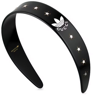 (Women) GUCCI x adidas Black Resin Headband Classic Stylish Collaboration. 702950IAAAU8520 Lookbook (Women) GUCCI x adidas Black Resin Headband Classic Stylish Collaboration. 702950IAAAU8520
