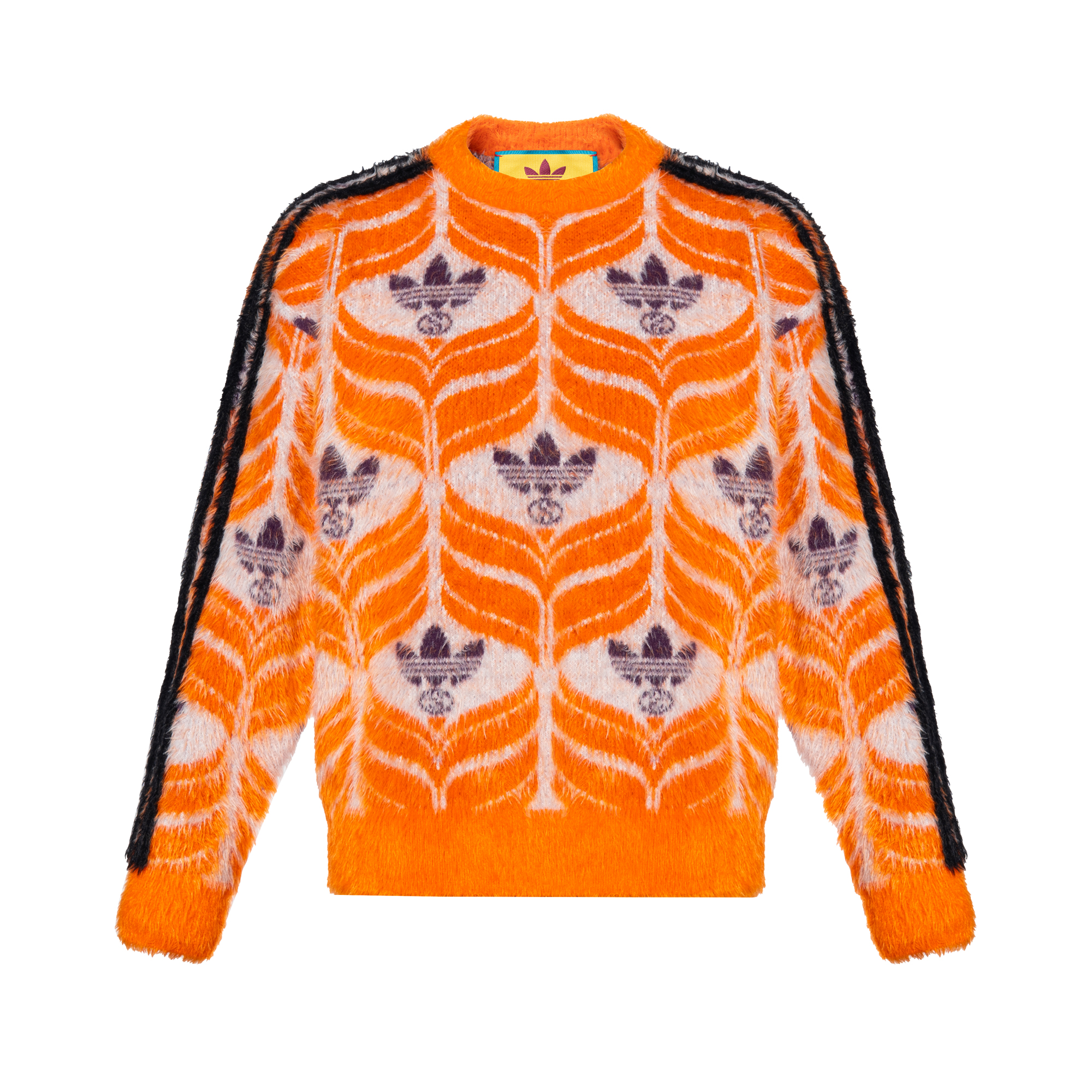 (Women) GUCCI x adidas  Logo Print Knit Crewneck Long-Sleeve Sweater Orange 722850-XKCQ6-7268