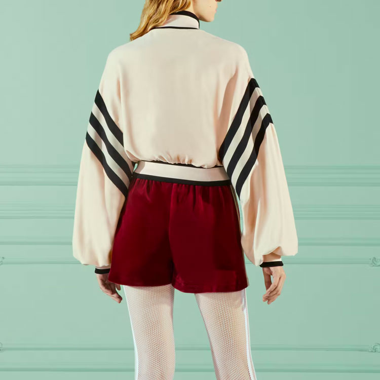 Details for (Women) GUCCI x adidas  Stripe Logo Embroidered Zip Jacket Beige. 693618-XJEG4-9752