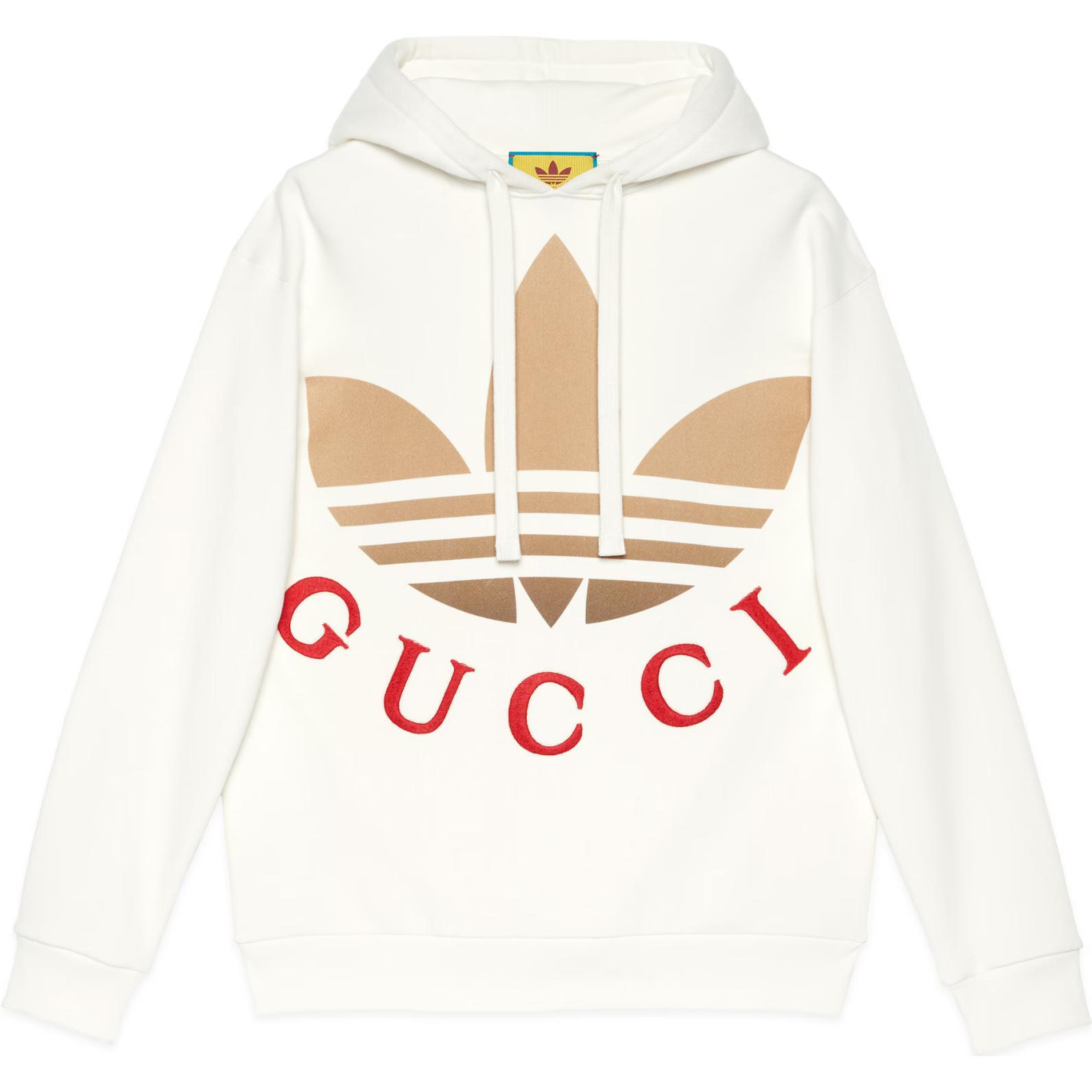 (Women) GUCCI adidas  White Logo Print Relaxed Hoodie. 717427-XJE2C-9088 圖 2