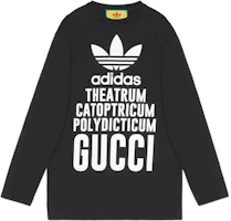 (Women) Gucci x Adidas Black Logo Print Crewneck Long Sleeve Tee FW22 721393-XJEXL-1152 (Women) Gucci x Adidas Black Logo Print Crewneck Long Sleeve Tee FW22 721393-XJEXL-1152