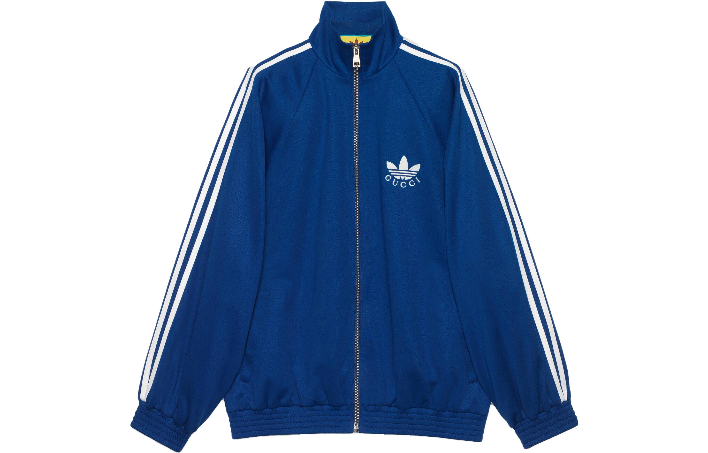 (Women) Gucci x adidas Blue Zip-Up Jacket with Logo Print SS23 Collaboration 712952-XJEGU-4153
