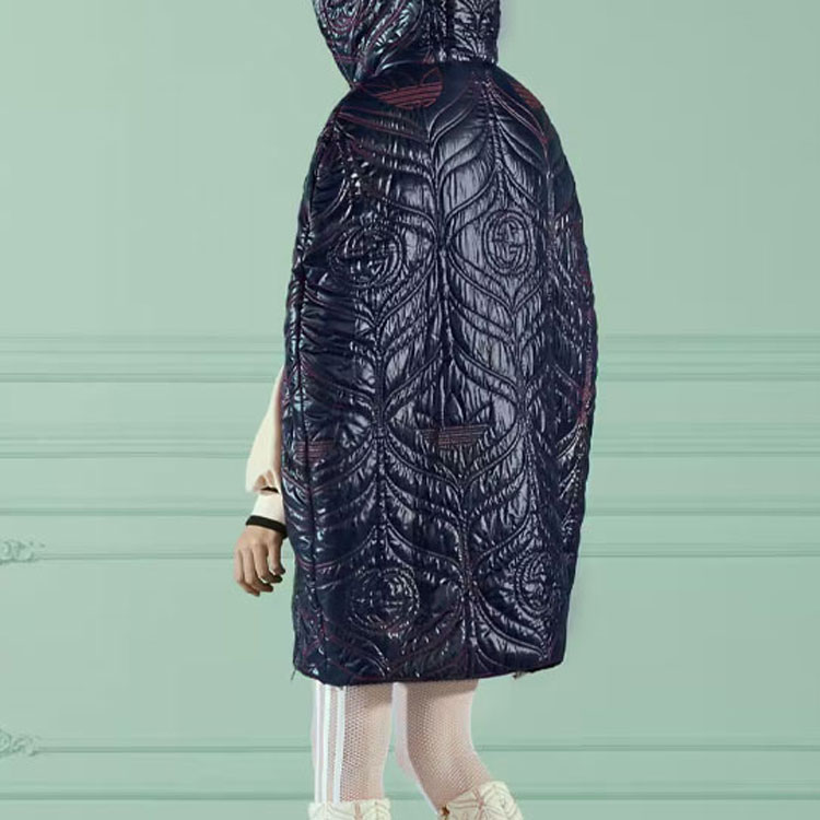 Shop (Women) Gucci x Adidas FW22 Logo Embroidered Zip Jacket  Deep Blue 727794-ZALFP-4330