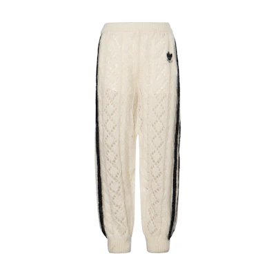 (Women) Gucci adidas FW22 White Logo Knit Stripe Joggers 721504-XKCMO-9791