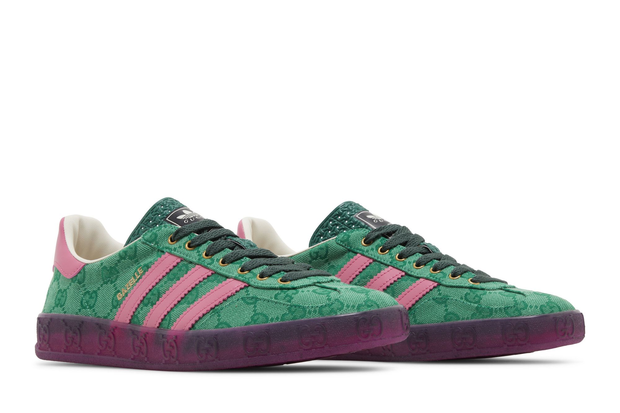 Cheap (W) Gucci x adidas Gazelle 'Hijau GG Monogram' IE4795