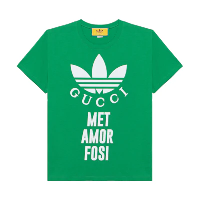 (Women) Gucci Adidas Green Logo Print Crewneck T-Shirt 717422-XJEXH-3791