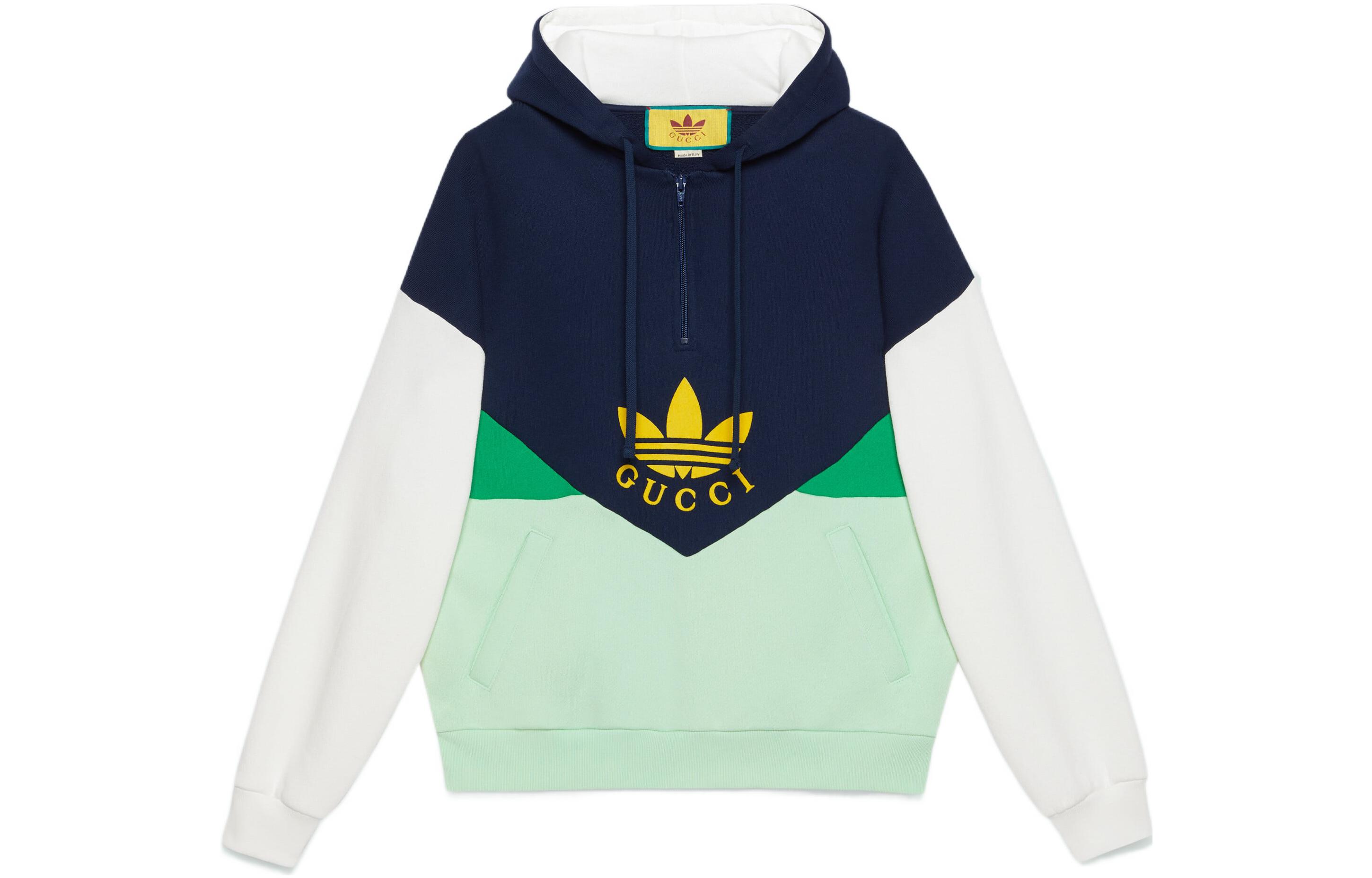 (Women) Gucci x adidas Green SS23 Colorblock Logo Hoodie 724666-XJE20-3846