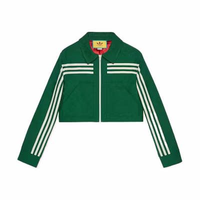 (Women) Gucci adidas Green Striped Jacquard Collar Jacket FW22 Collaboration 702986-ZAI22-3229