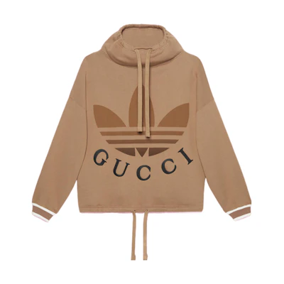 (Women) Gucci Adidas Logo Hoodie SS23 Deep Beige 717417-XJE2C-2091