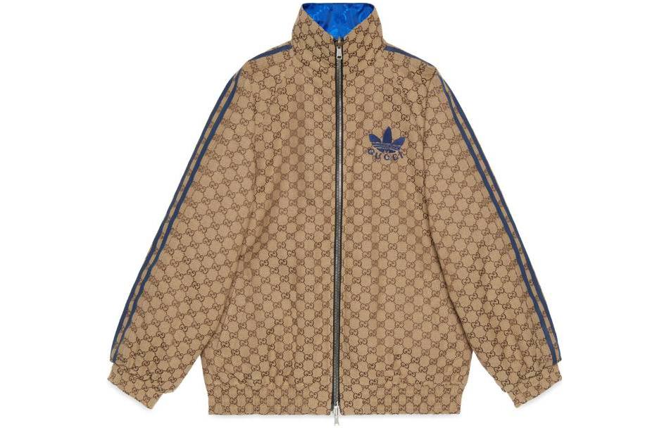 (Women) Gucci x adidas Logo Print Track Jacket in Khaki 712114-ZAKX1-2254