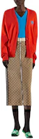 Lookbook (W) 구찌 x 아디다스 오리지널스 로고 레터 디자인 레드 니트 가디건. 723366-XKCU9-7708