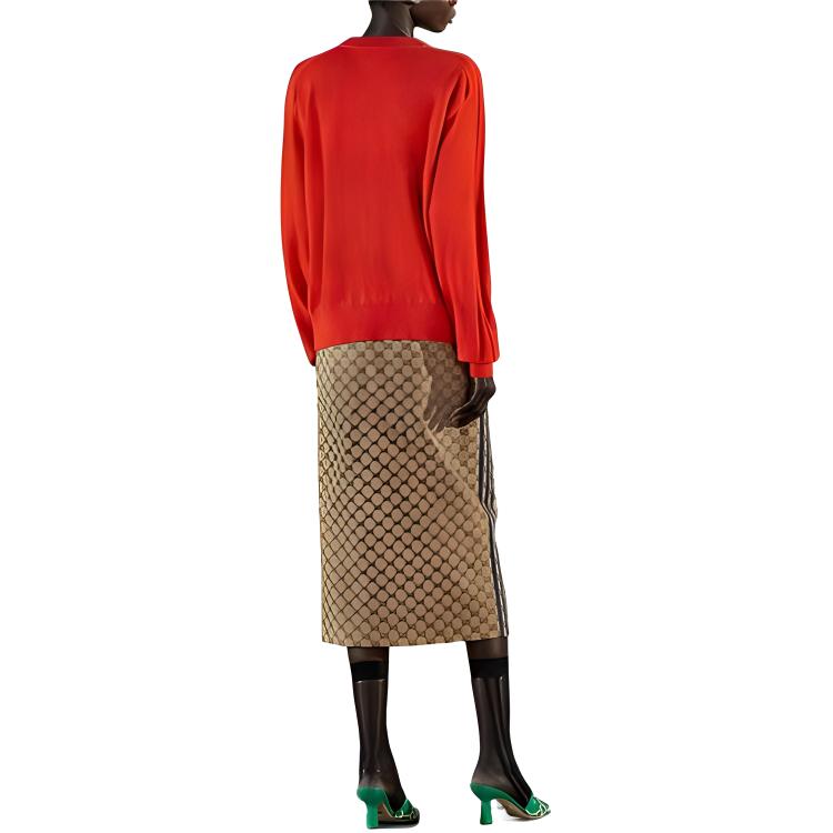 Shop (W) GUCCI x Adidas Originals 红色针织开衫 经典标志设计. 723366-XKCU9-7708