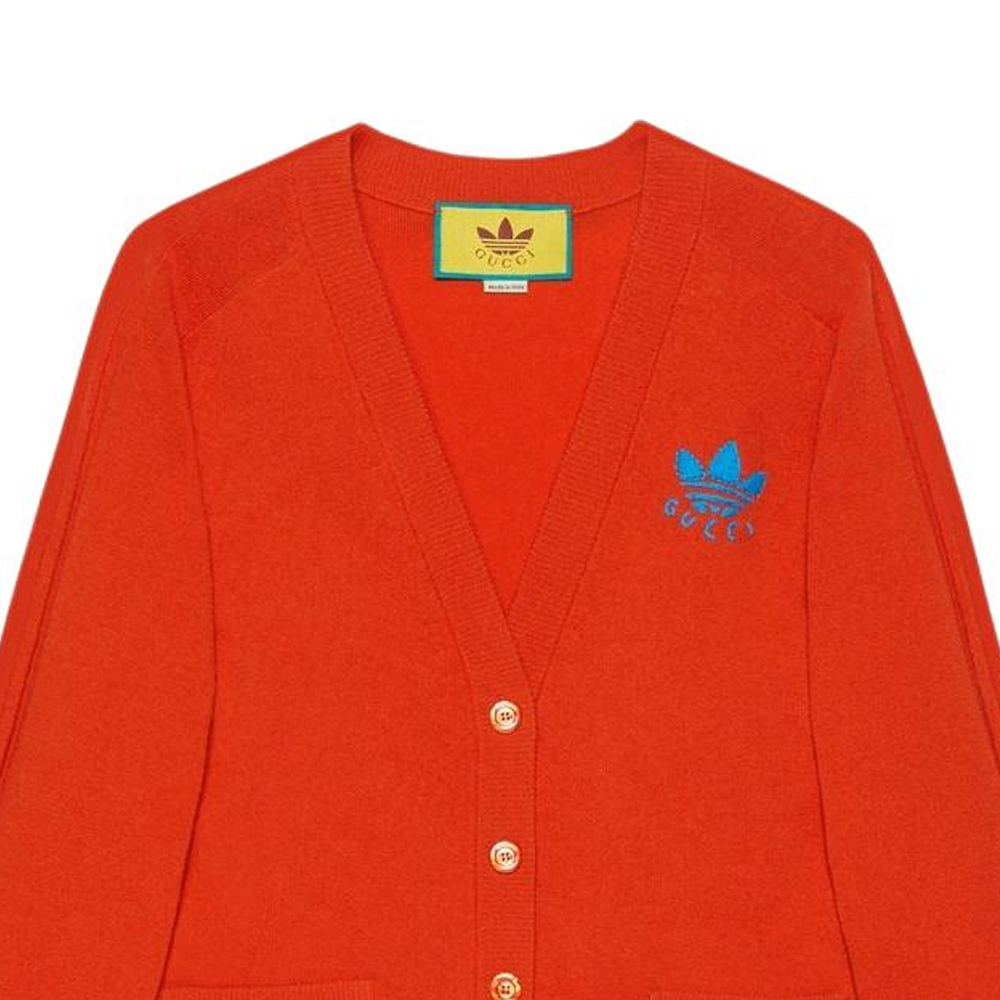 Purchase (W) GUCCI x Adidas Originals 红色针织开衫 经典标志设计. 723366-XKCU9-7708