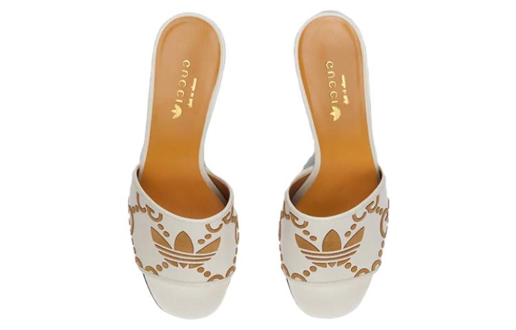 Shop (W) Gucci x adidas Originals Adilette 'Kulit Putih' 722445-AAA3G-9063