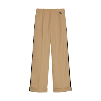 (Women) Gucci adidas Originals Brown Striped Badge Casual Pants SS23 715808-ZAKTW-2327