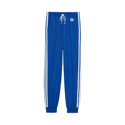 (Women) Gucci adidas Originals FW22 Blue Logo Embroidered Knit Pants 721641-XJEGU-4153