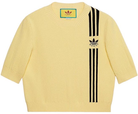 (Women) Gucci x adidas Originals FW22 Yellow Logo Jacquard Knit Sweater 693809-XKCDQ-7467 Buy (Women) Gucci x adidas Originals FW22 Yellow Logo Jacquard Knit Sweater 693809-XKCDQ-7467