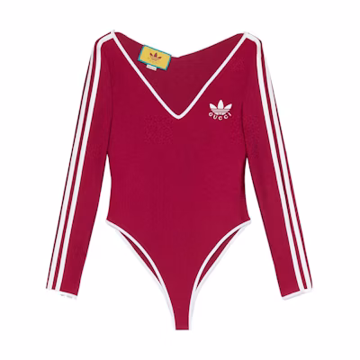 (Women) Gucci Adidas Originals Red 3-Stripe Logo Print Long Sleeve Jumpsuit 712732-XJEBC-6261