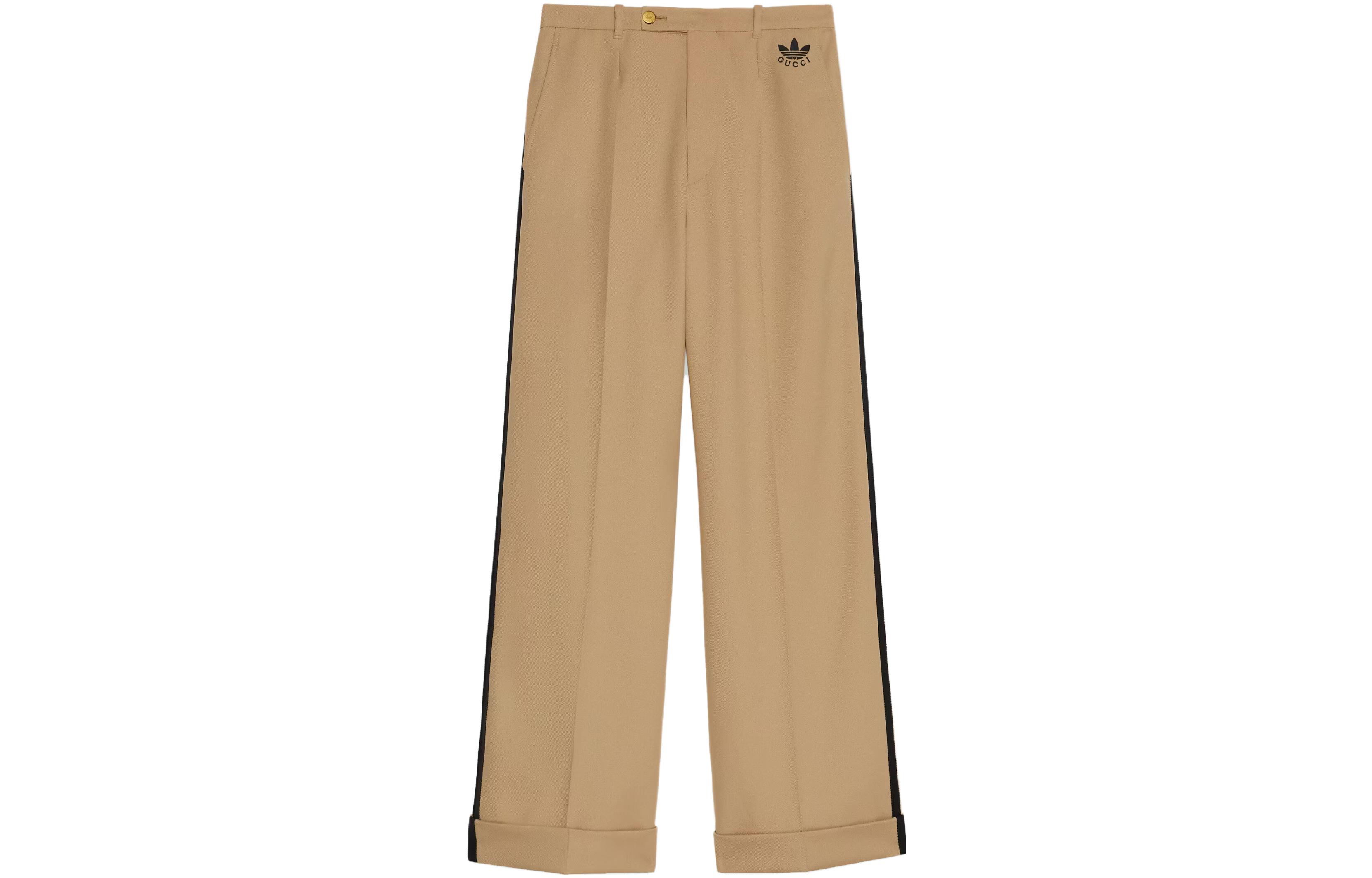 (Women) GUCCI adidas Originals SS23 Brown Striped Straight-Leg Pants 715808-ZAKTW-2327