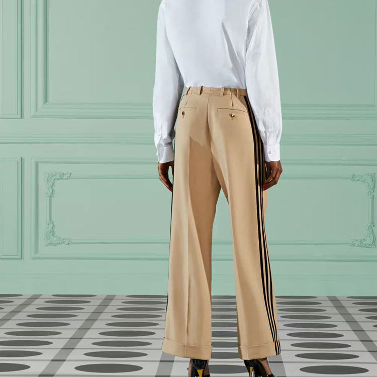 (Women) GUCCI adidas Originals SS23 Brown Striped Straight-Leg Pants 715808-ZAKTW-2327 圖 6