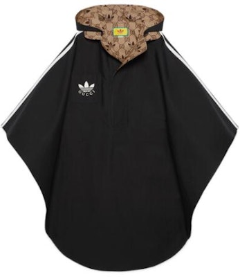 (W) GUCCI x adidas Originals SS23 Jaket Cape Terbalik Logo Wanita Hitam. 716273-4GAEK-1079 Order (W) GUCCI x adidas Originals SS23 Jaket Cape Terbalik Logo Wanita Hitam. 716273-4GAEK-1079