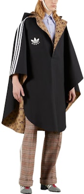 (W) GUCCI x adidas Originals SS23 Jaket Cape Terbalik Logo Wanita Hitam. 716273-4GAEK-1079 Lookbook (W) GUCCI x adidas Originals SS23 Jaket Cape Terbalik Logo Wanita Hitam. 716273-4GAEK-1079