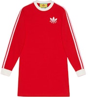 (Women) Gucci x adidas SS22 Red Striped Colorblock Long Sleeve Dress for Women 693537-XJEBS-6429 (Women) Gucci x adidas SS22 Red Striped Colorblock Long Sleeve Dress for Women 693537-XJEBS-6429