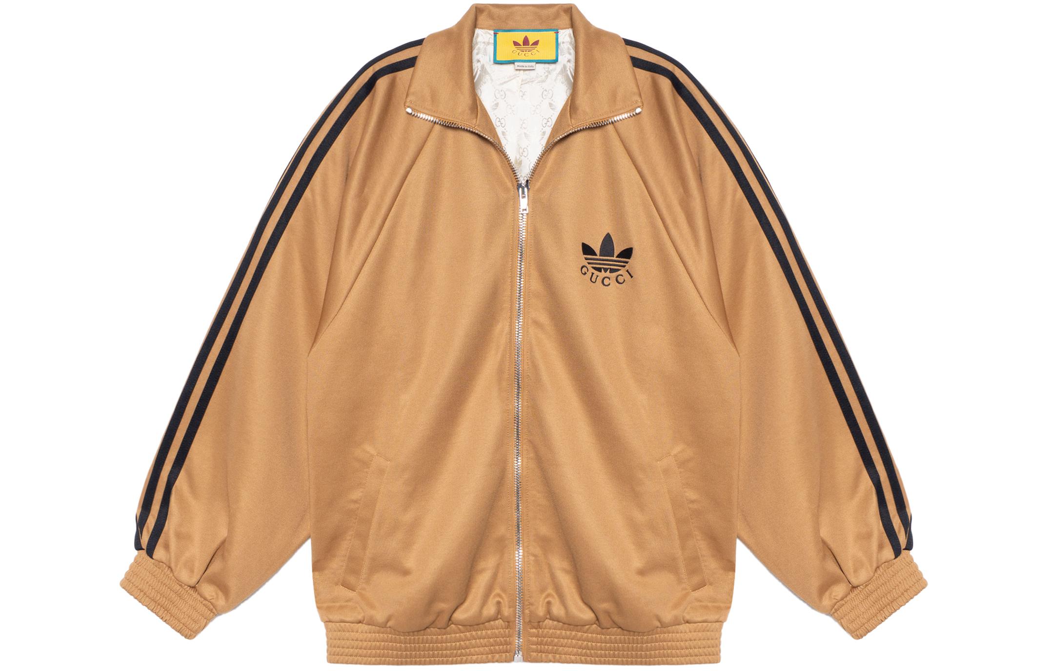 (Women) Gucci x adidas SS23 Logo Print Zip-Up Jacket Brown 712952-XJEGU-2177