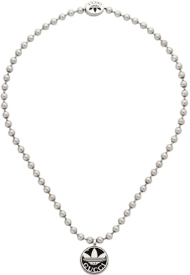 (Women) GUCCI x Adidas Trefoil Pendant 925 Silver Necklace for Women. 702788-JAACA-8163 Lookbook (Women) GUCCI x Adidas Trefoil Pendant 925 Silver Necklace for Women. 702788-JAACA-8163