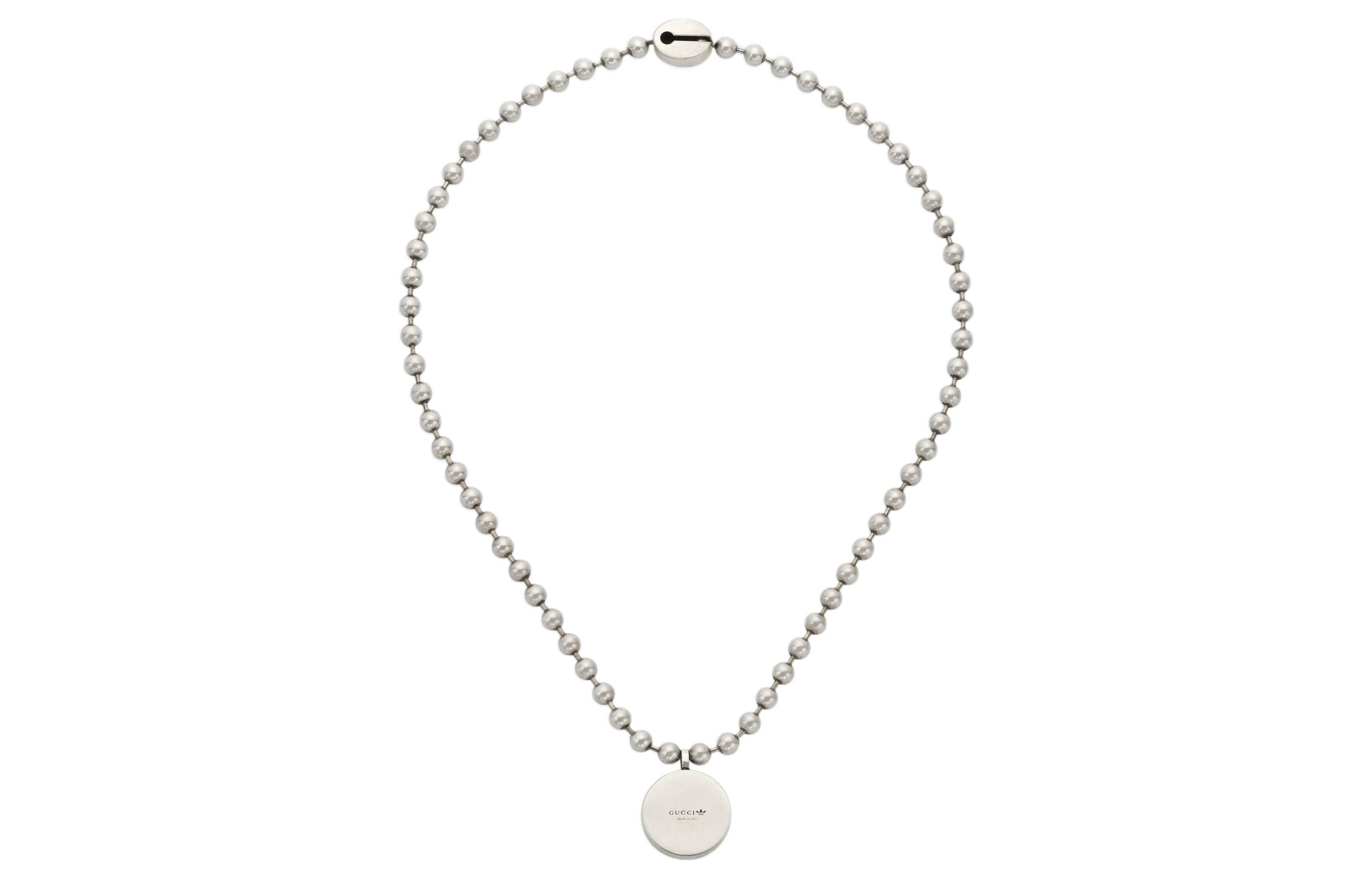 Shop (Women) GUCCI x Adidas Trefoil Pendant 925 Silver Necklace for Women. 702788-JAACA-8163