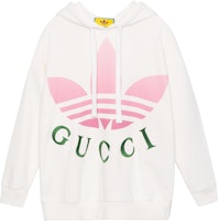 (Women) Gucci x adidas White Knit Hoodie with Logo Print SS23 Collaboration. 717427-XJE2C-9258 (Women) Gucci x adidas White Knit Hoodie with Logo Print SS23 Collaboration. 717427-XJE2C-9258