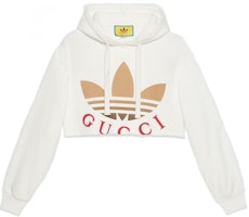(Women) Gucci x adidas White Logo Print Crop Hoodie SS23 Collaboration 688197-XJE7H-9095 (Women) Gucci x adidas White Logo Print Crop Hoodie SS23 Collaboration 688197-XJE7H-9095