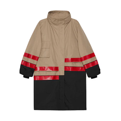 (Women) Gucci Balenciaga The Hacker Project Beige Striped Zip-Up Coat 676428-ZAH7M-2139