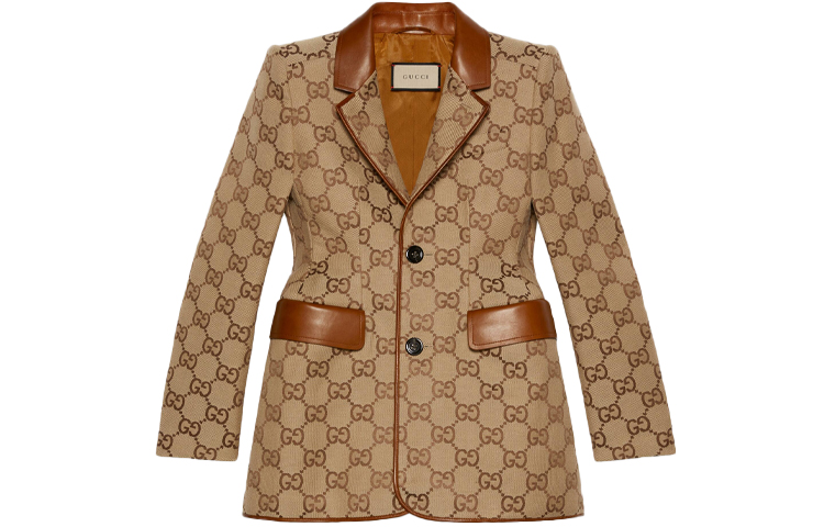 (Women) Gucci Balenciaga The Hacker Project Logo Print Blazer Jacket Women Brown 676222-Z8AS1-2184 圖 2