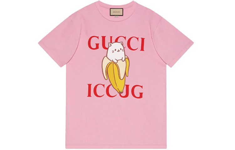 Buy (Women) Gucci x Bananya SS21 Pink Banana Cat Graphic Logo Tee 615044-XJDGR-5904