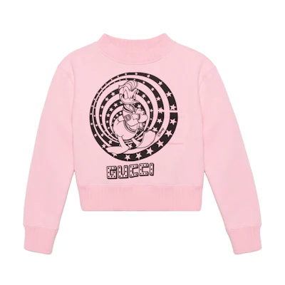 (Women) Gucci Disney Donald Duck Logo Print Pink Crewneck Sweatshirt Women 652684-XJDC0-5904