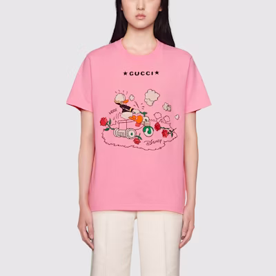 (W) GUCCI x 迪士尼 唐老鸭 粉色卡通T恤 580762-XJDBH-5358 Shop (W) GUCCI x 迪士尼 唐老鸭 粉色卡通T恤 580762-XJDBH-5358