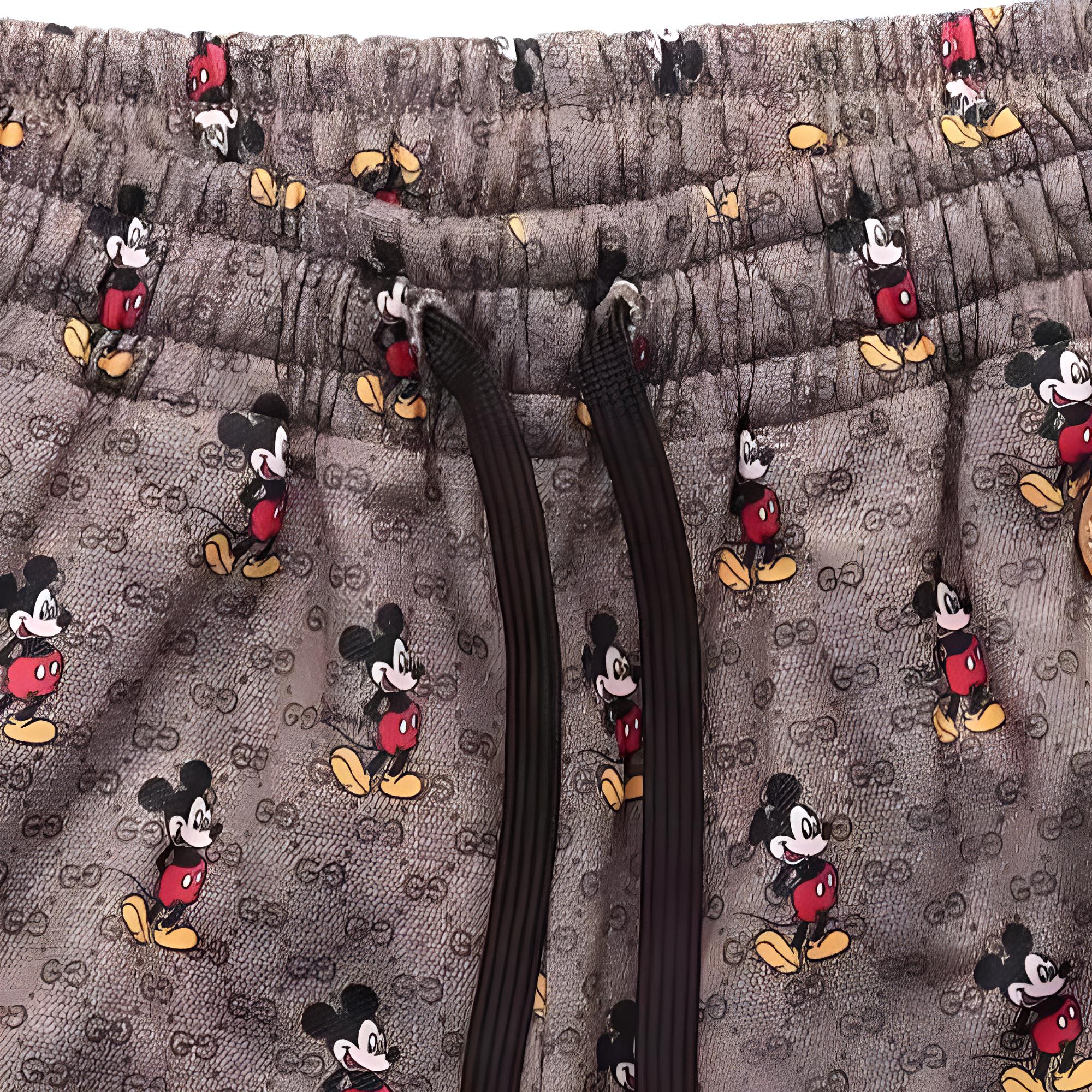 Details for (W) Pantalones Jogger Mujer Marrón GUCCI x Disney FW22 Estampado Mickey Cintura Elástica. 605437-XJB64-2100
