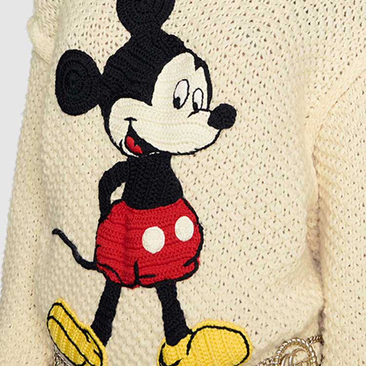 Sizing (W) GUCCI x Disney联名米白色米老鼠印花毛衣 599245-XKA37-9192