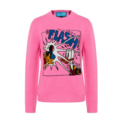 (Women) Gucci Disney Jacquard Printed Wool Sweater for Women Pink 652620-XKBSI-5152