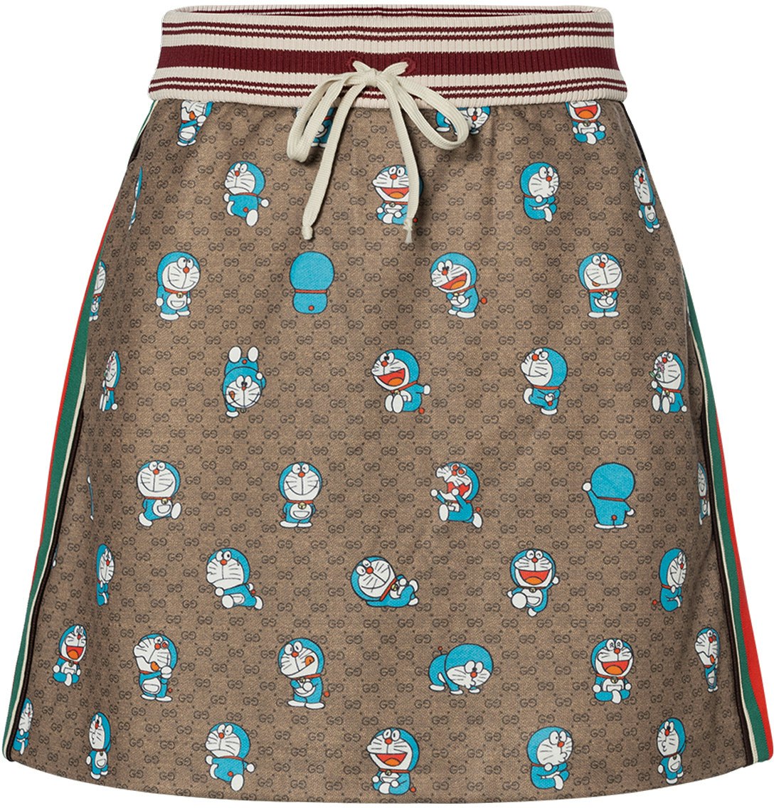 women-gucci-x-doraemon-beige-graphic-skirt-casual-short-skirt-656596-xjdh-4-2138