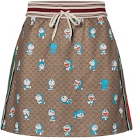 (Women) Gucci x Doraemon Beige Graphic Skirt Casual Short Skirt 656596-XJDH4-2138 (Women) Gucci x Doraemon Beige Graphic Skirt Casual Short Skirt 656596-XJDH4-2138