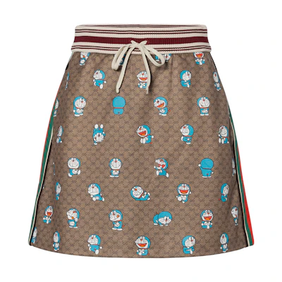 (Women) Gucci Doraemon Beige Graphic Skirt Casual Short Skirt 656596-XJDH4-2138