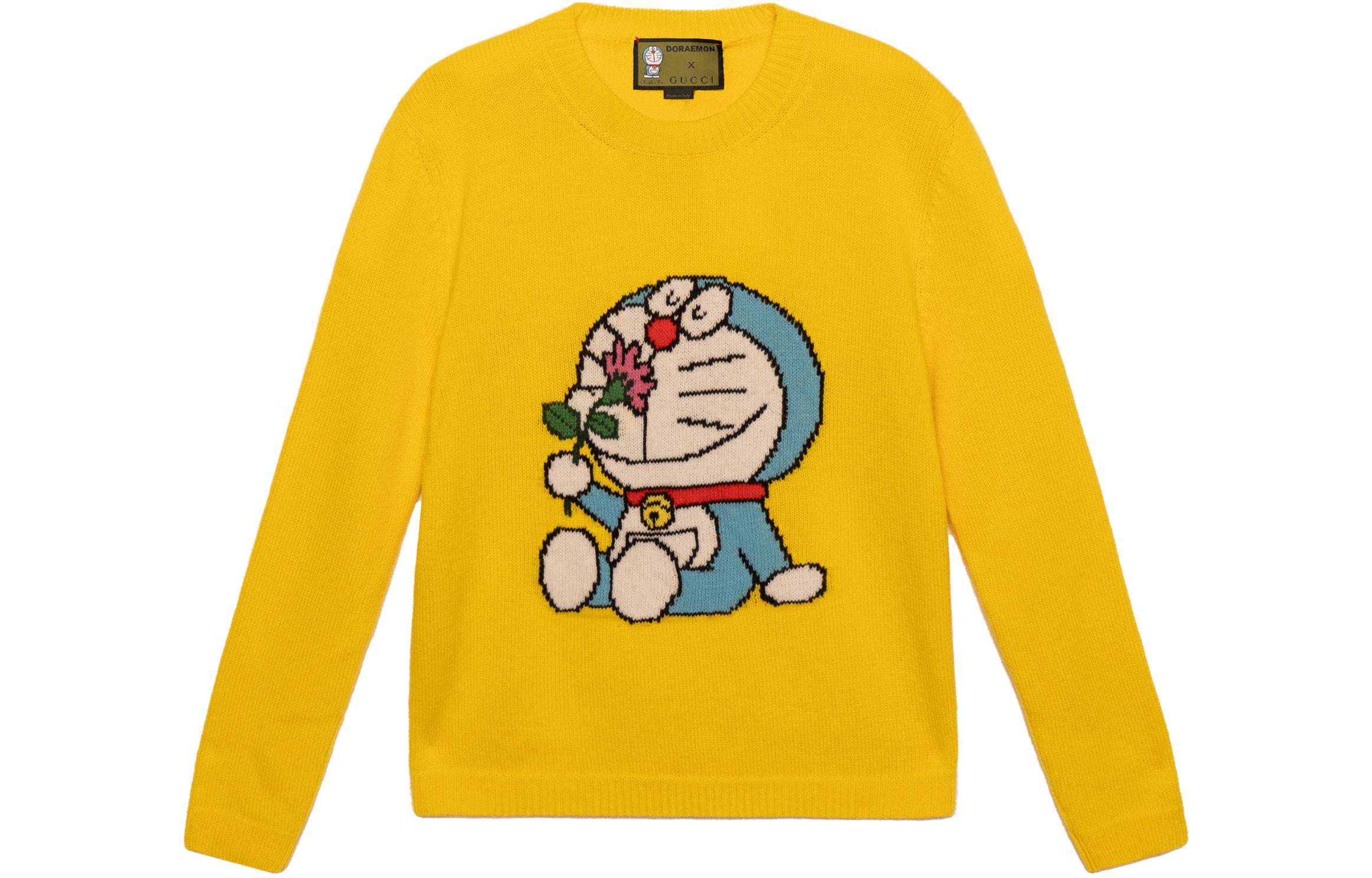 (Women) Gucci x Doraemon Collab SS21 Wool Knit Sweater Woman Yellow 655654-XKBVZ-7738