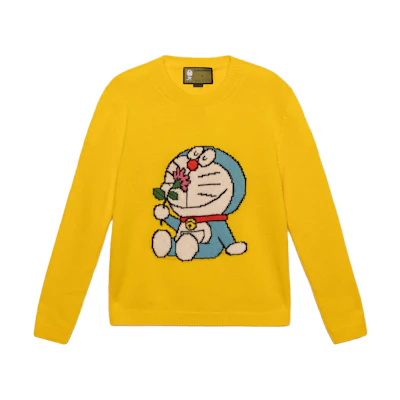 (Women) Gucci Doraemon Collab SS21 Wool Knit Sweater Woman Yellow 655654-XKBVZ-7738